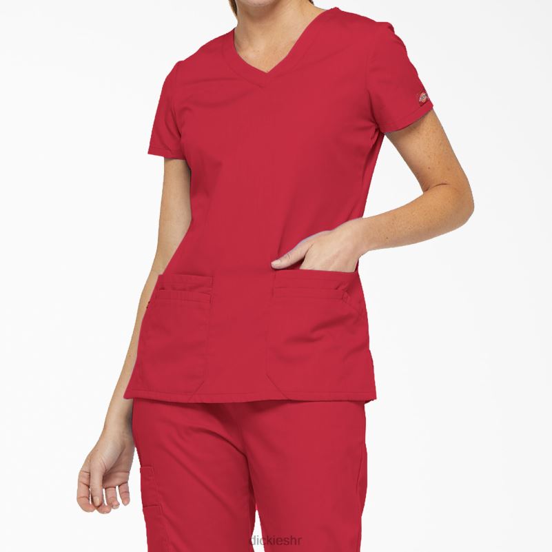 eds prepoznatljivi gornji dio s v-izrezom i utorom za olovku žene Dickies crvena (rd) 6BPL62421 odjeća