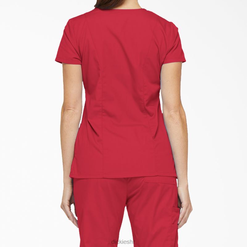 eds prepoznatljivi gornji dio s v-izrezom i utorom za olovku žene Dickies crvena (rd) 6BPL62421 odjeća