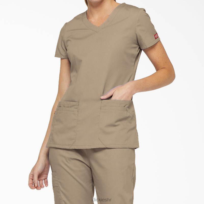 eds prepoznatljivi gornji dio s v-izrezom i utorom za olovku žene Dickies kaki (kha) 6BPL62417 odjeća