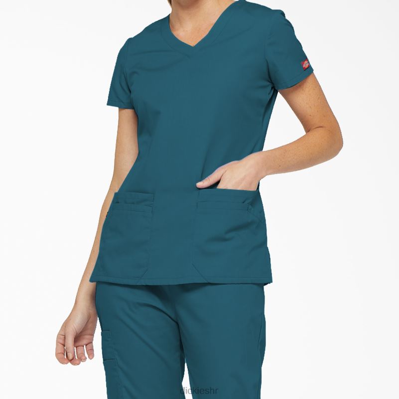 eds prepoznatljivi gornji dio s v-izrezom i utorom za olovku žene Dickies karipsko plava (crb) 6BPL62409 odjeća