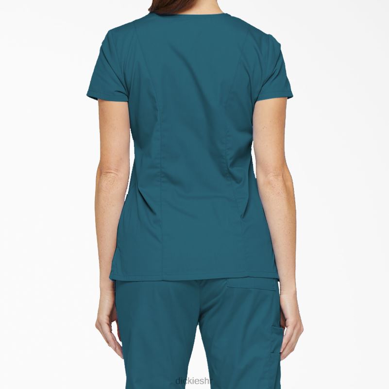eds prepoznatljivi gornji dio s v-izrezom i utorom za olovku žene Dickies karipsko plava (crb) 6BPL62409 odjeća