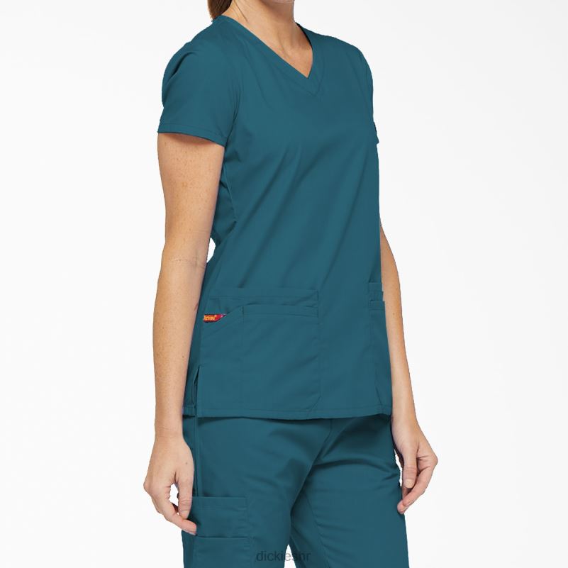 eds prepoznatljivi gornji dio s v-izrezom i utorom za olovku žene Dickies karipsko plava (crb) 6BPL62409 odjeća