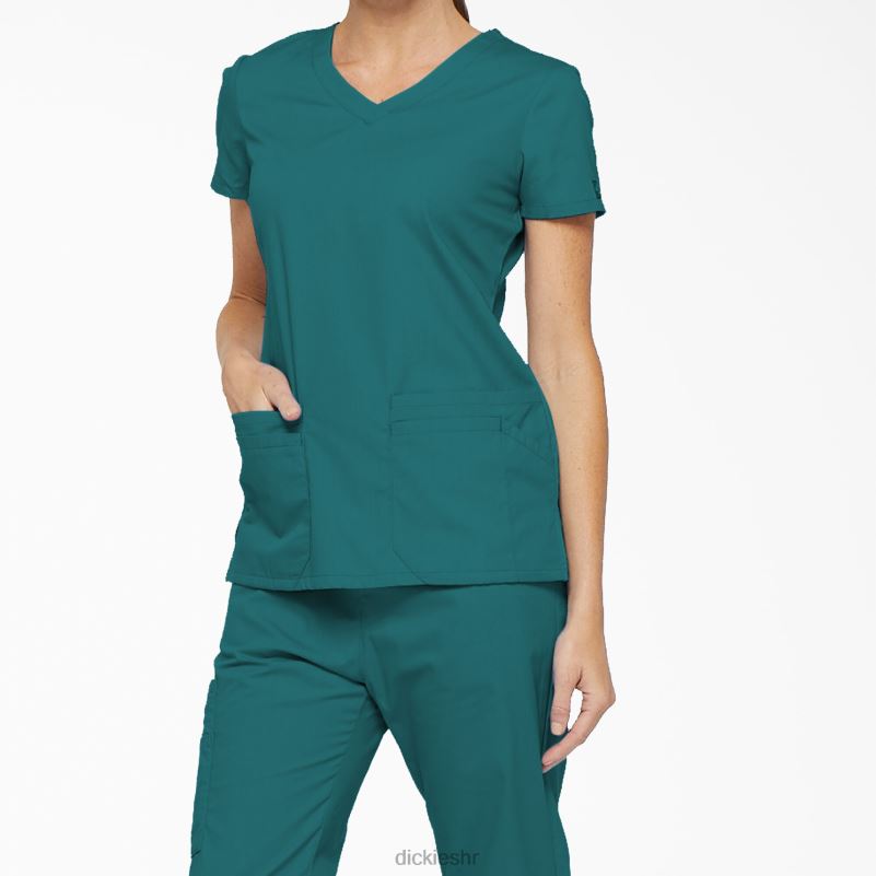 eds prepoznatljivi gornji dio s v-izrezom i utorom za olovku žene Dickies plavozelena (dtl) 6BPL62410 odjeća