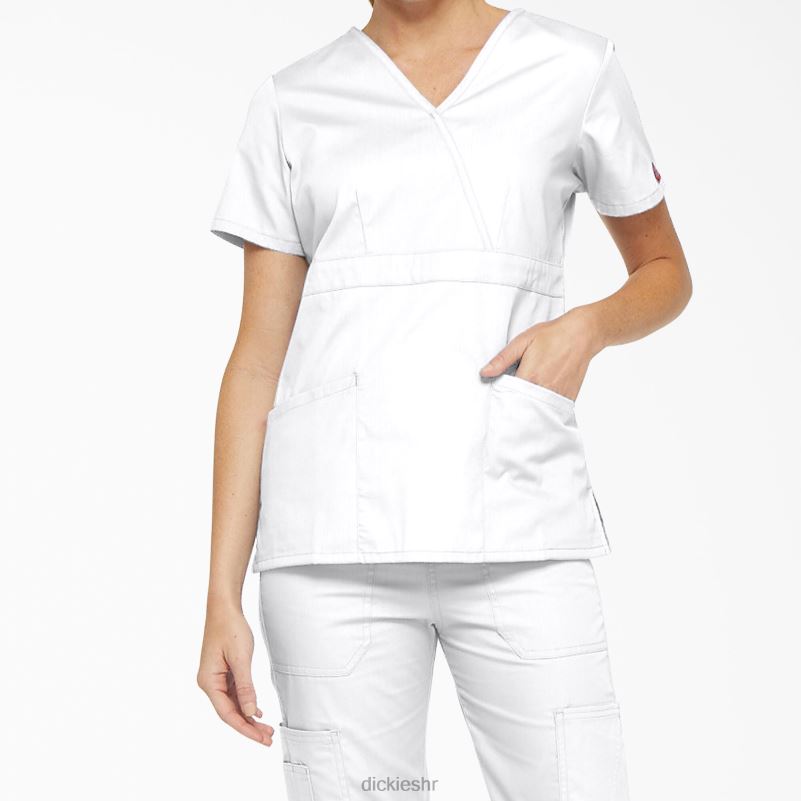 eds signature mock wrap scrub top žene Dickies bijela (dwh) 6BPL62616 odjeća
