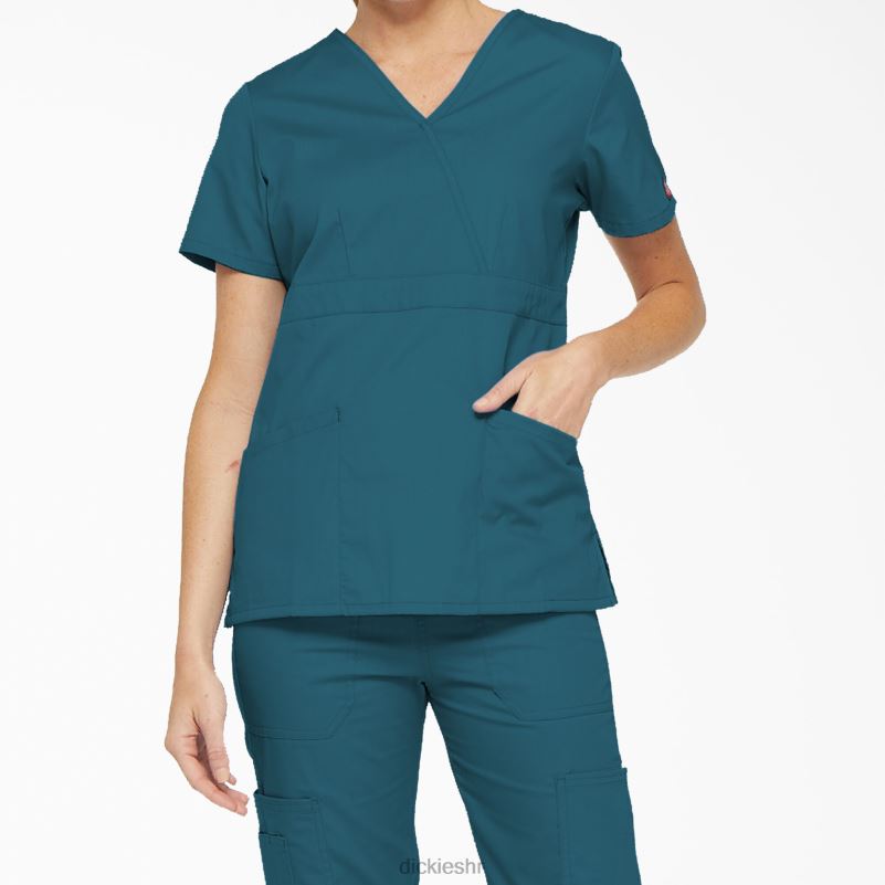 eds signature mock wrap scrub top žene Dickies karipsko plava (crb) 6BPL62614 odjeća