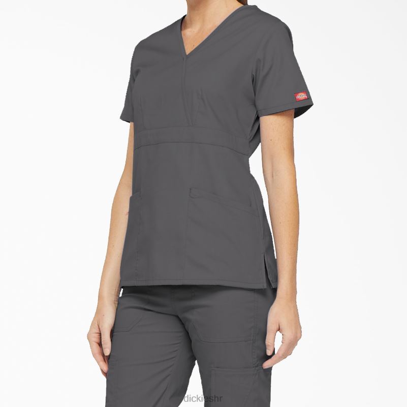 eds signature mock wrap scrub top žene Dickies kositar siva (klupa) 6BPL62623 odjeća
