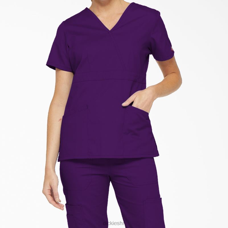 eds signature mock wrap scrub top žene Dickies ljubičasti patlidžan (jaje) 6BPL62617 odjeća