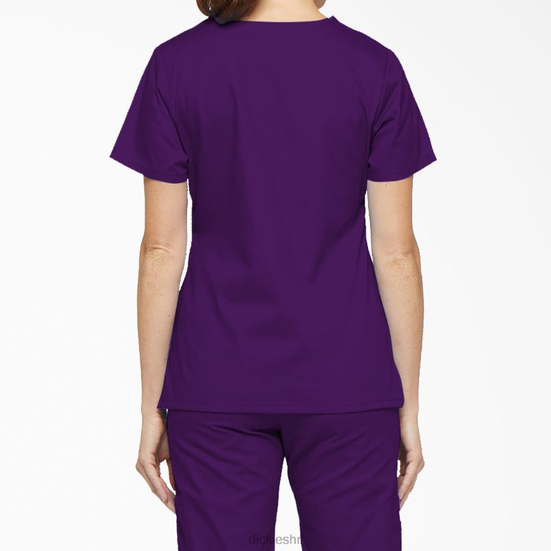 eds signature mock wrap scrub top žene Dickies ljubičasti patlidžan (jaje) 6BPL62617 odjeća
