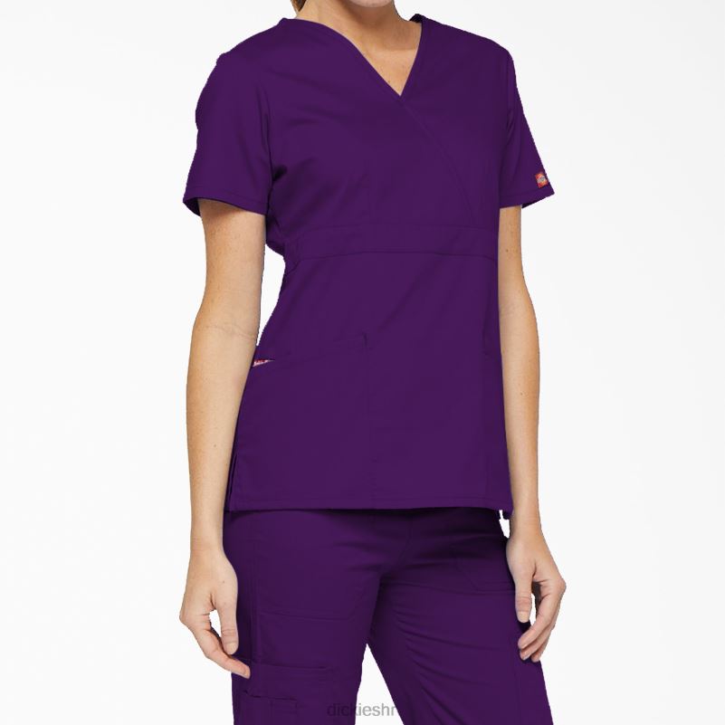 eds signature mock wrap scrub top žene Dickies ljubičasti patlidžan (jaje) 6BPL62617 odjeća