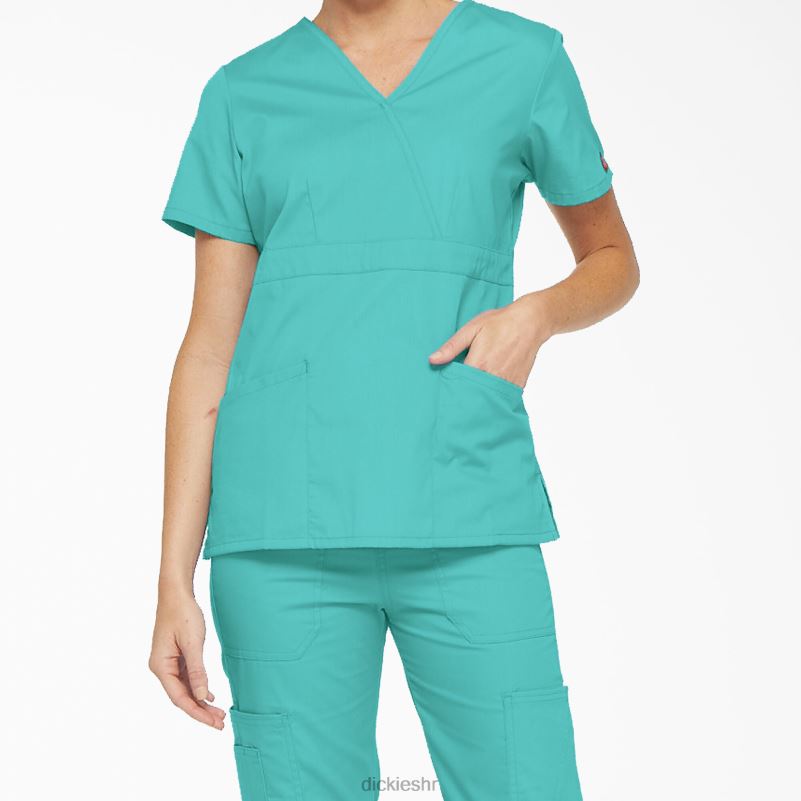 eds signature mock wrap scrub top žene Dickies plavozelena (dtl) 6BPL62615 odjeća
