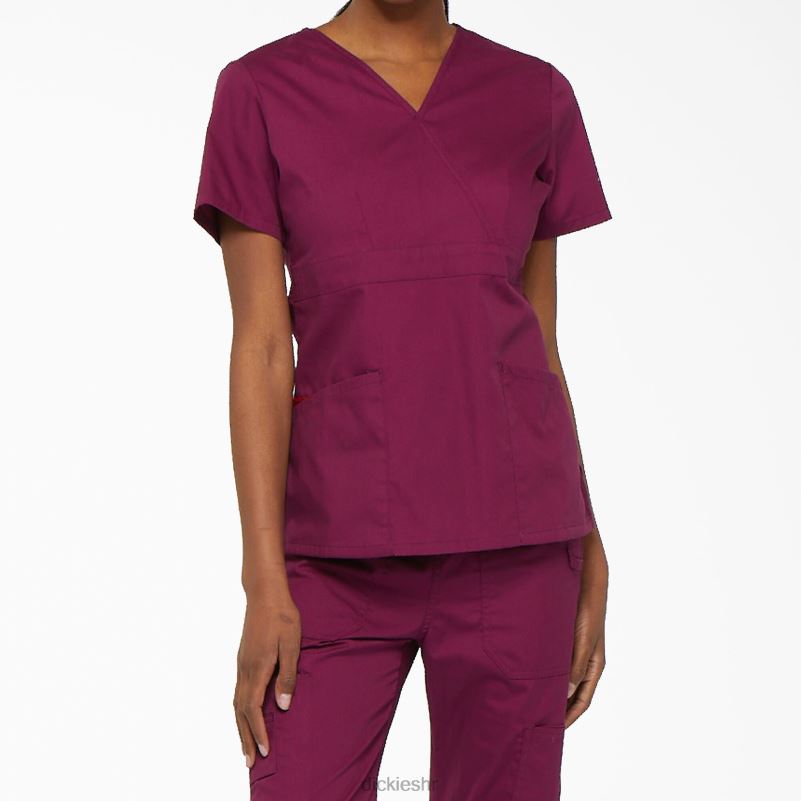 eds signature mock wrap scrub top žene Dickies vino (pobjeda) 6BPL62625 odjeća
