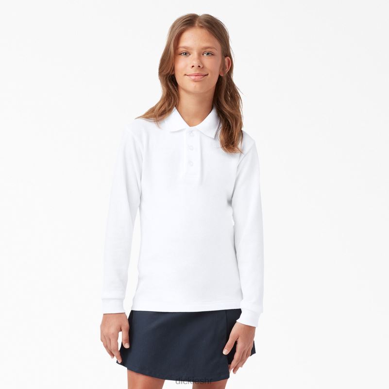 pique polo dugih rukava djeca Dickies bijelo (wh) 6BPL62699 odjeća