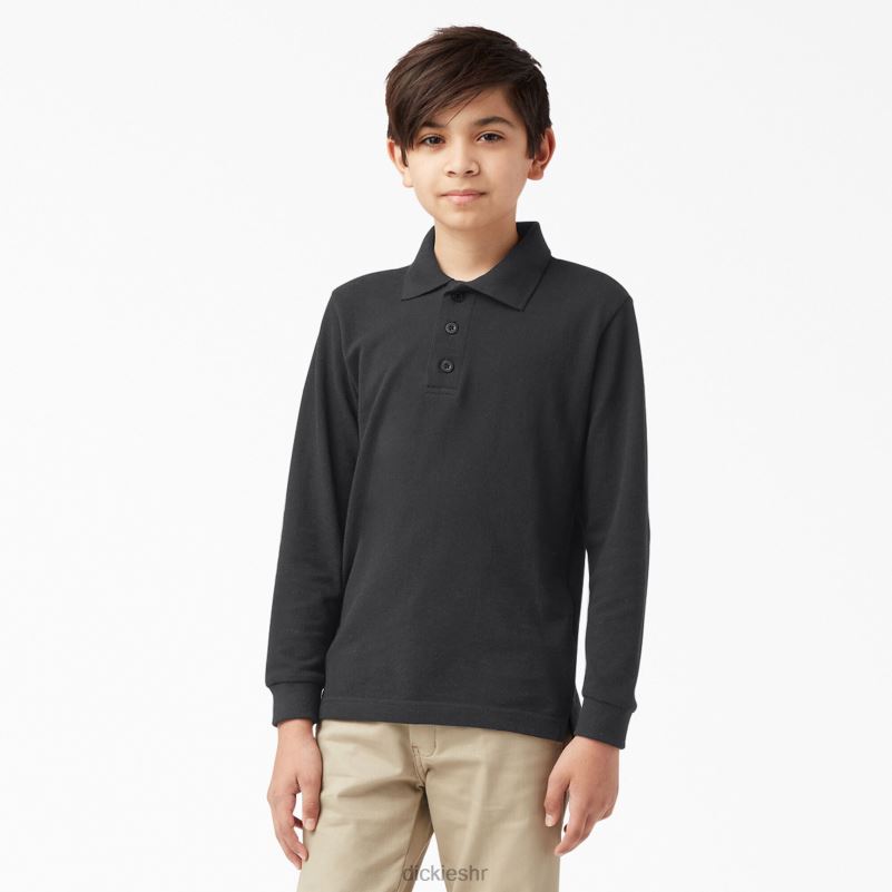 pique polo dugih rukava djeca Dickies crna (kbk) 6BPL62697 odjeća