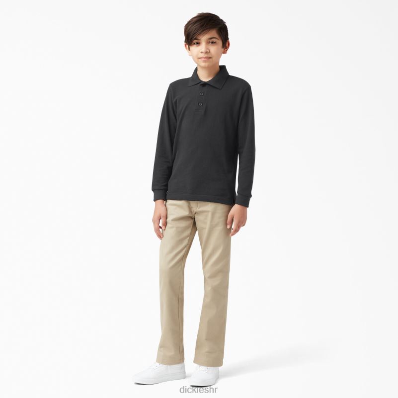 pique polo dugih rukava djeca Dickies crna (kbk) 6BPL62697 odjeća