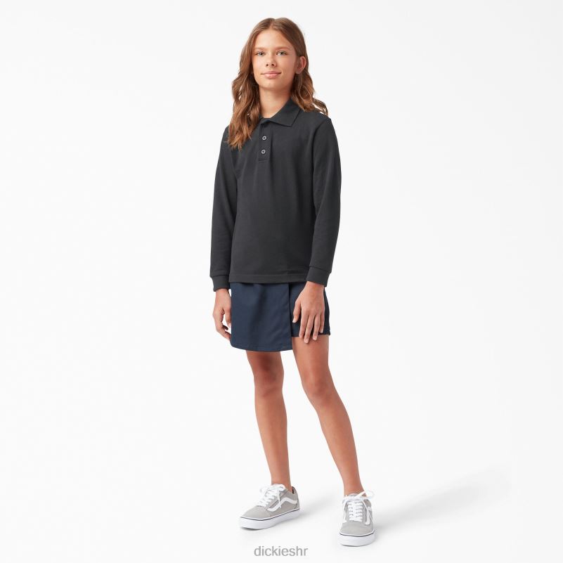 pique polo dugih rukava djeca Dickies crna (kbk) 6BPL62697 odjeća