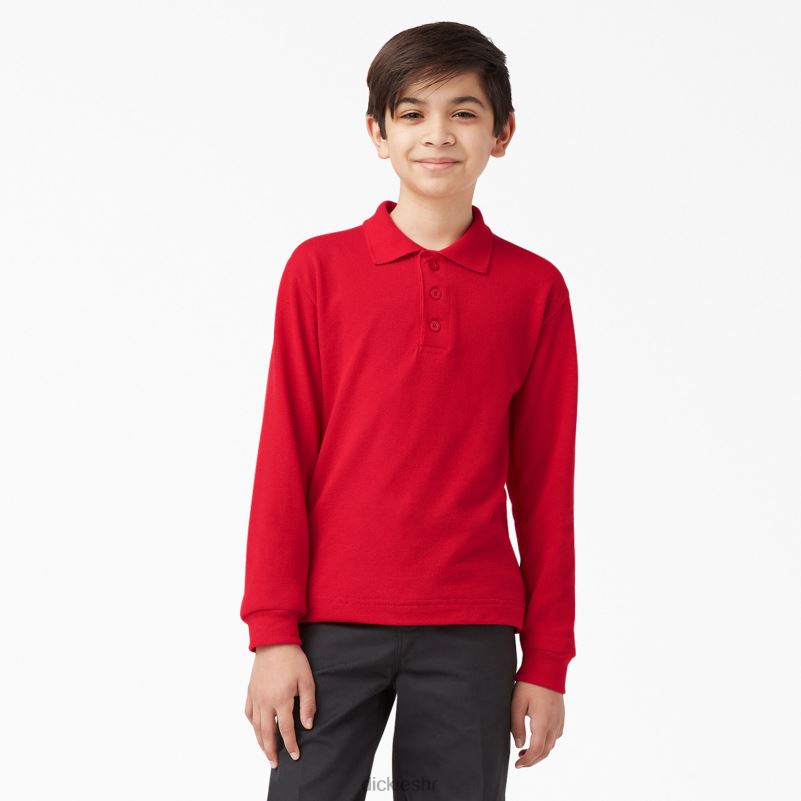 pique polo dugih rukava djeca Dickies crvena jabuka (lr) 6BPL62698 odjeća