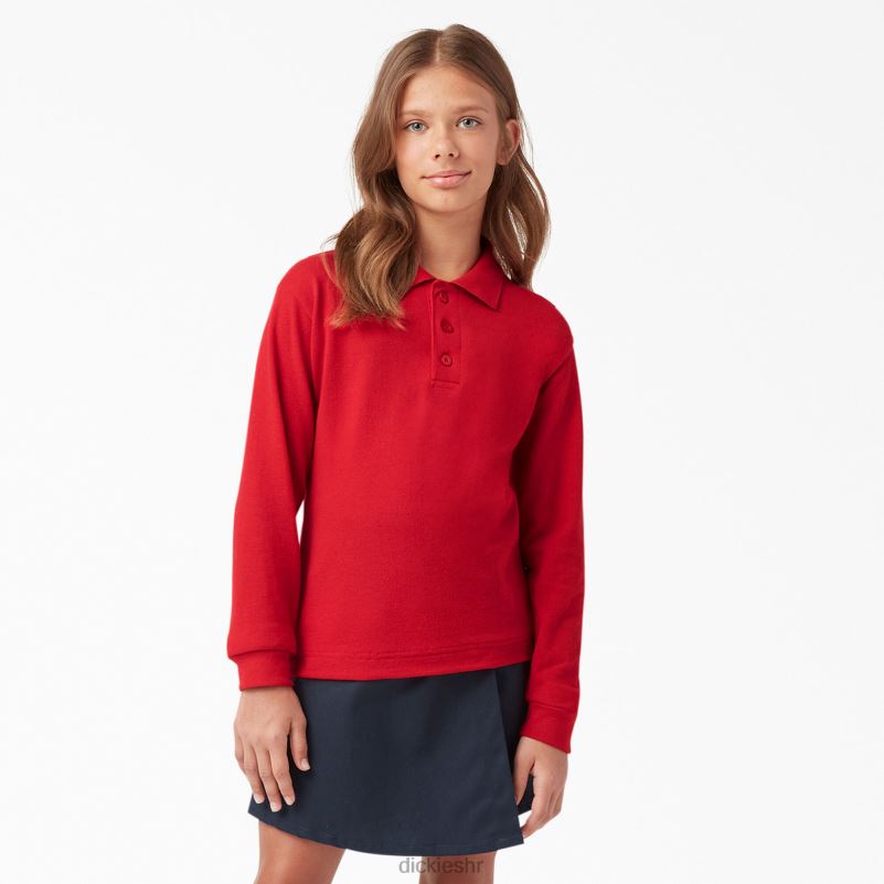 pique polo dugih rukava djeca Dickies crvena jabuka (lr) 6BPL62698 odjeća