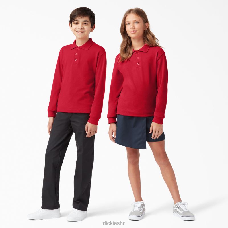 pique polo dugih rukava djeca Dickies crvena jabuka (lr) 6BPL62698 odjeća