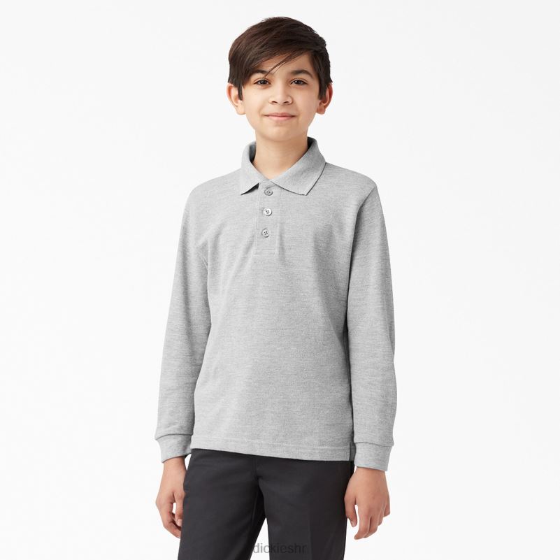 pique polo dugih rukava djeca Dickies vrijesak sivi (hg) 6BPL62696 odjeća