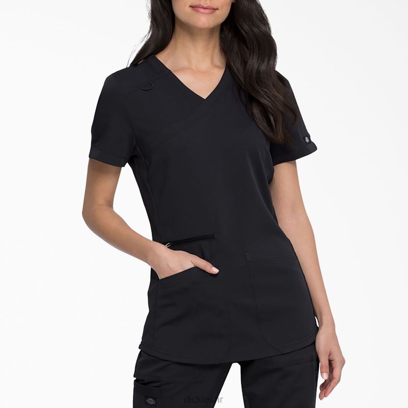 ravnoteža mock wrap scrub top žene Dickies crno (crno) 6BPL62536 odjeća