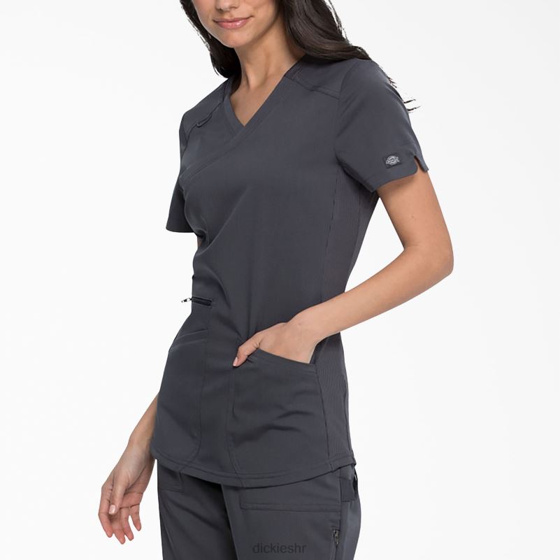 ravnoteža mock wrap scrub top žene Dickies kositar siva (klupa) 6BPL62541 odjeća