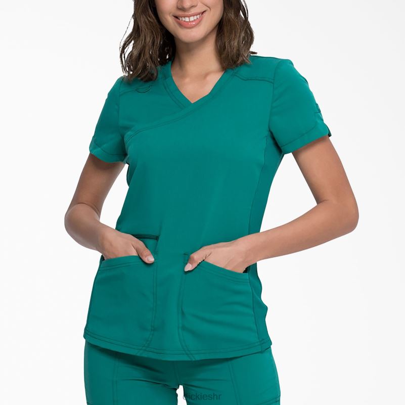 ravnoteža mock wrap scrub top žene Dickies lovačko zeleno (htr) 6BPL62539 odjeća