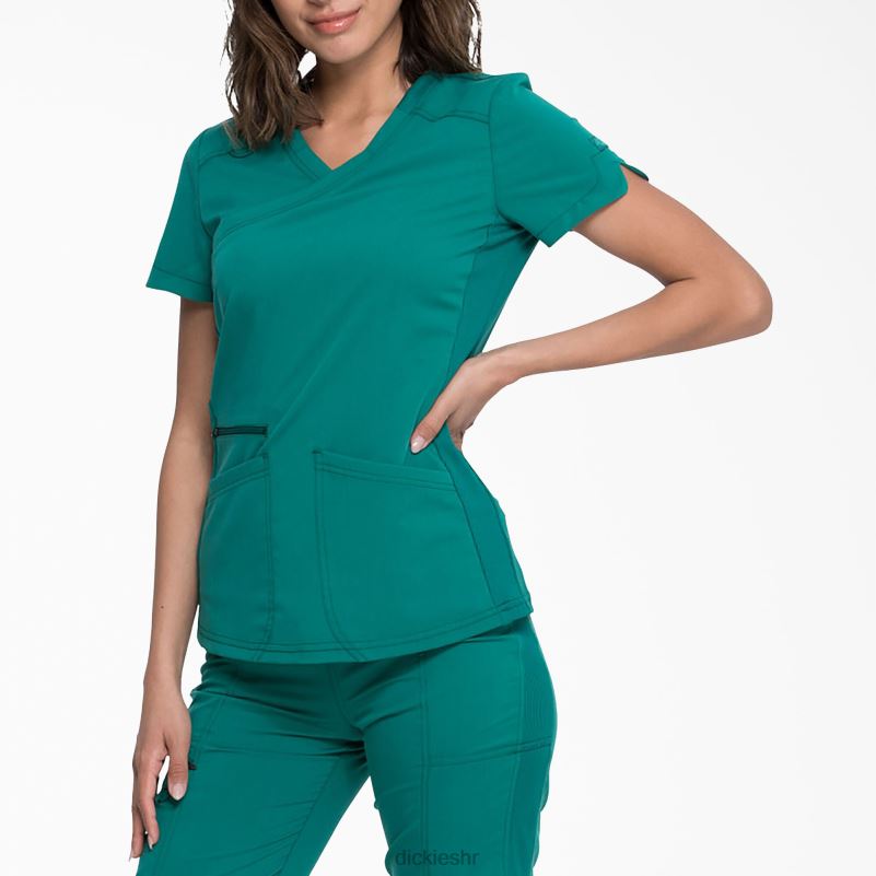 ravnoteža mock wrap scrub top žene Dickies lovačko zeleno (htr) 6BPL62539 odjeća