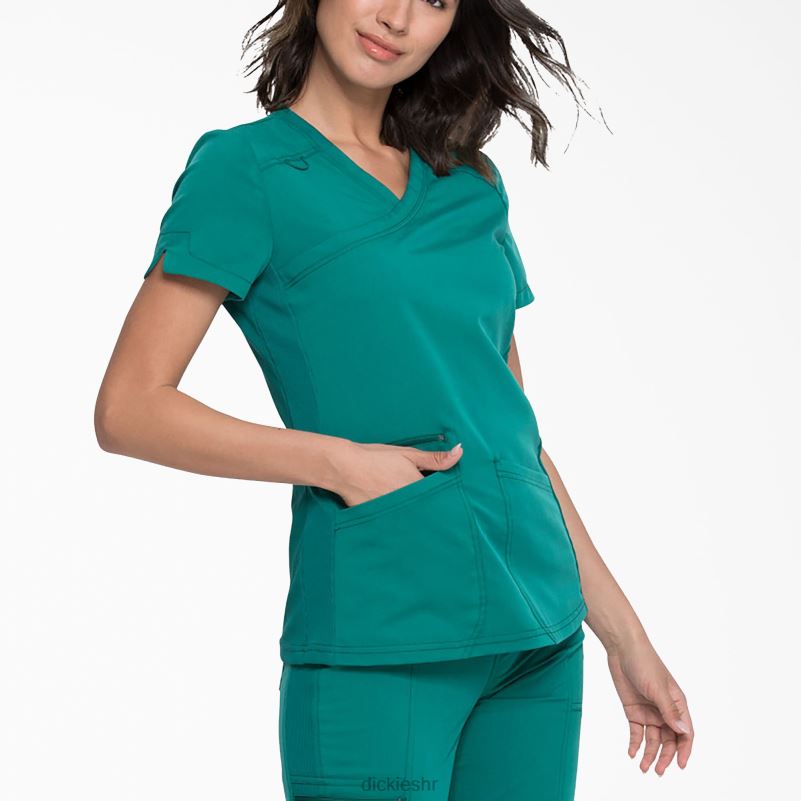 ravnoteža mock wrap scrub top žene Dickies lovačko zeleno (htr) 6BPL62539 odjeća
