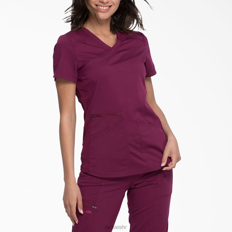 ravnoteža mock wrap scrub top žene Dickies vino (pobjeda) 6BPL62543 odjeća