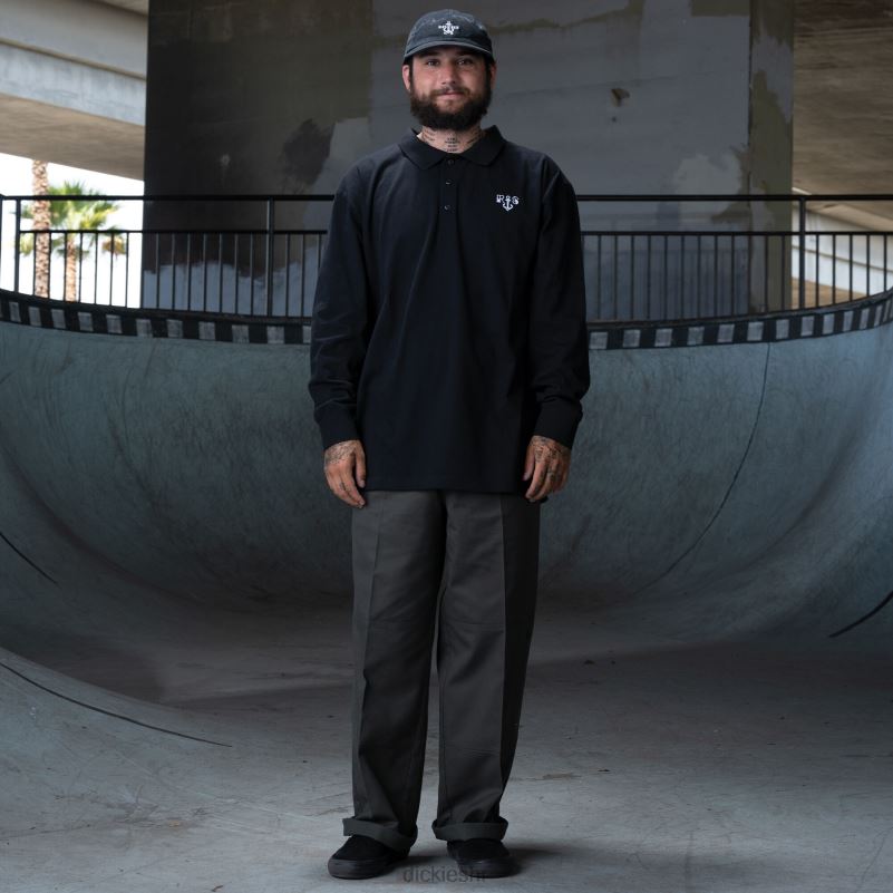 ronnie sandoval polo majica dugih rukava muškarci Dickies crna (kbk) 6BPL6879 odjeća