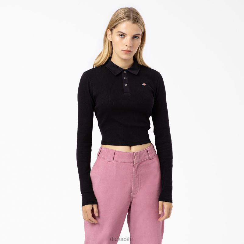 tallasee skraćena polo majica dugih rukava žene Dickies crna (kbk) 6BPL62200 odjeća