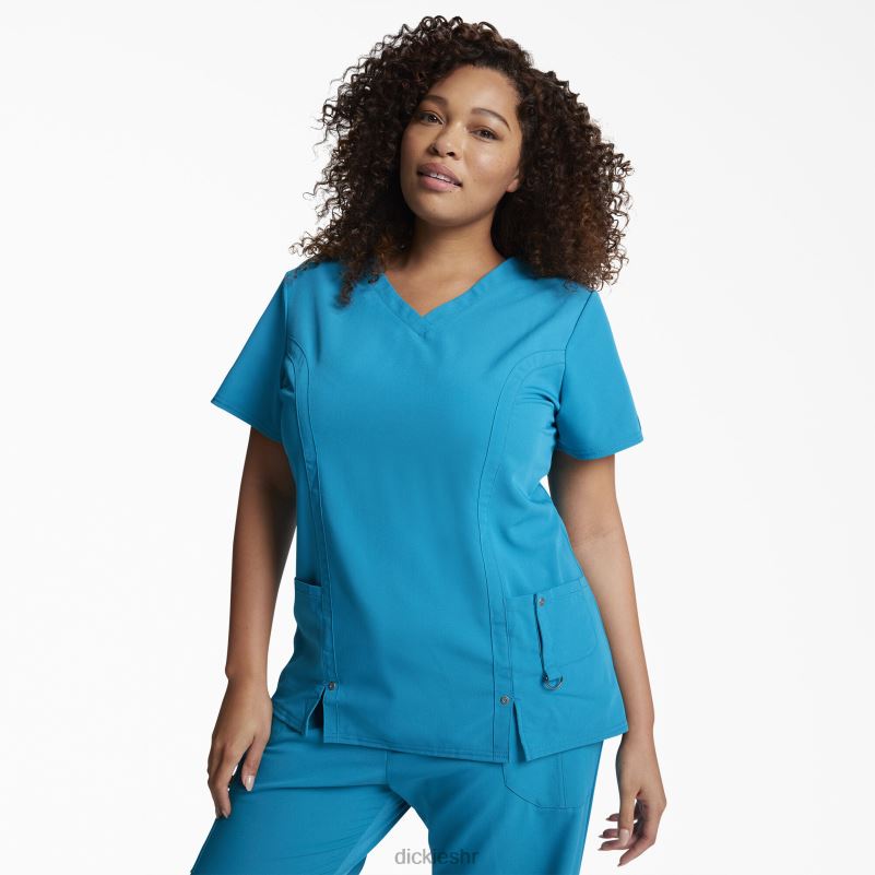 xtreme rastezljiva majica s v-izrezom žene Dickies plavozelena (dtl) 6BPL62464 odjeća