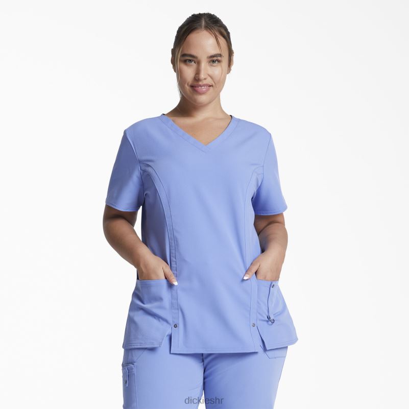 xtreme rastezljiva majica s v-izrezom žene Dickies strop plava (cbl) 6BPL62462 odjeća