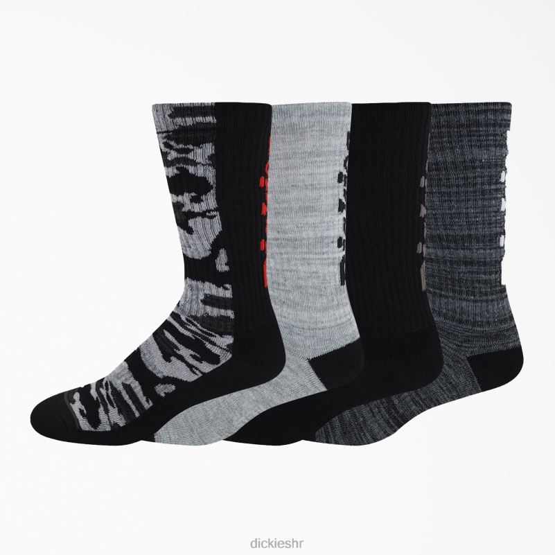 logo camo crew socks 4 kom uniseks Dickies crno sivo marled (bgm) 6BPL62921 pribor