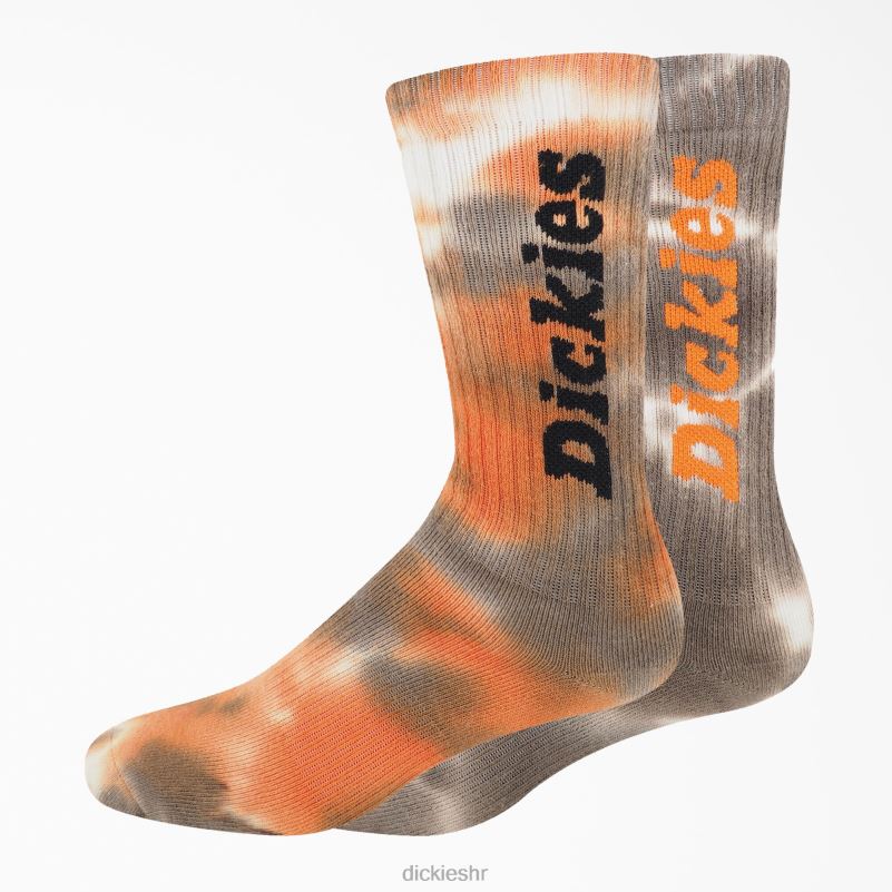 tie-dye crew socks 2 kom uniseks Dickies narančasta paprika (rpn) 6BPL62930 pribor