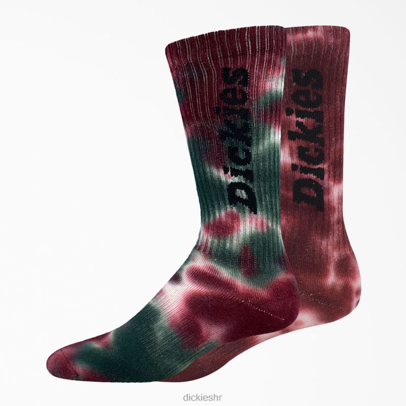 tie-dye crew socks 2 kom uniseks Dickies vinska vezana boja (wdt) 6BPL62932 pribor