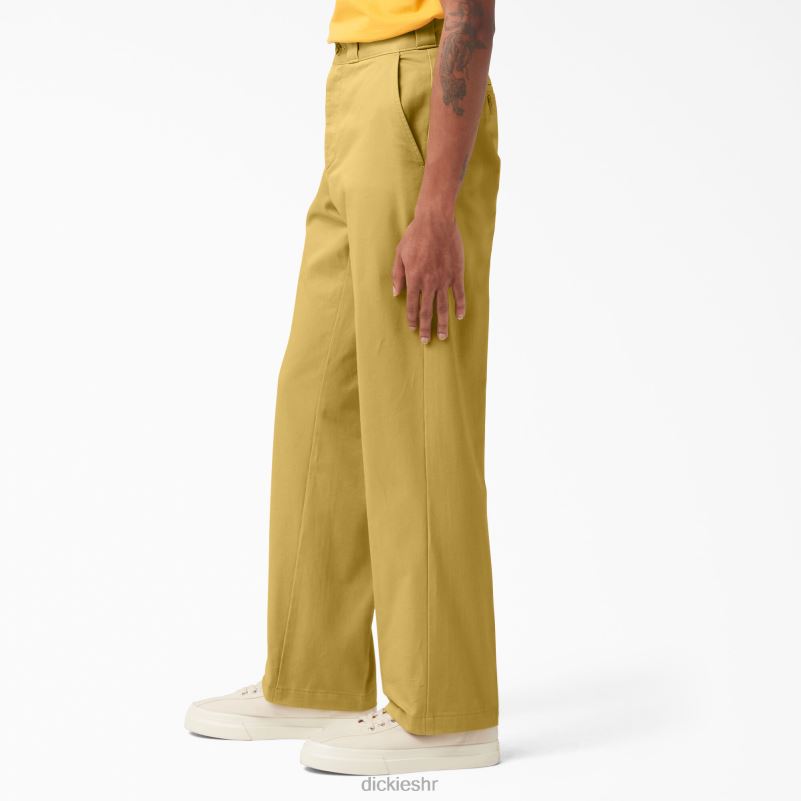 Radne hlače od 100 godina satena muškarci Dickies stonewashed tamni kaki (s2k) 6BPL6274 radna odjeća