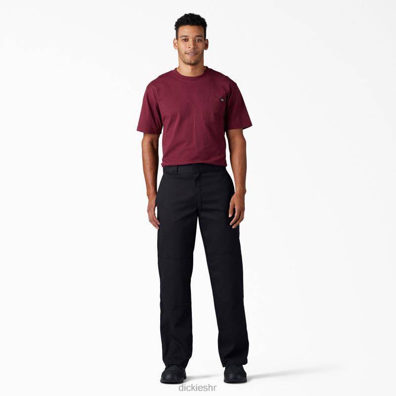 fleksibilne radne hlače slobodnog kroja s dva koljena muškarci Dickies crna (bk) 6BPL6132 radna odjeća