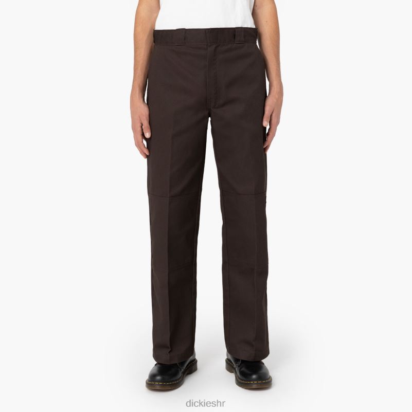 široke radne hlače s dva koljena muškarci Dickies tamno smeđa (db) 6BPL628 radna odjeća