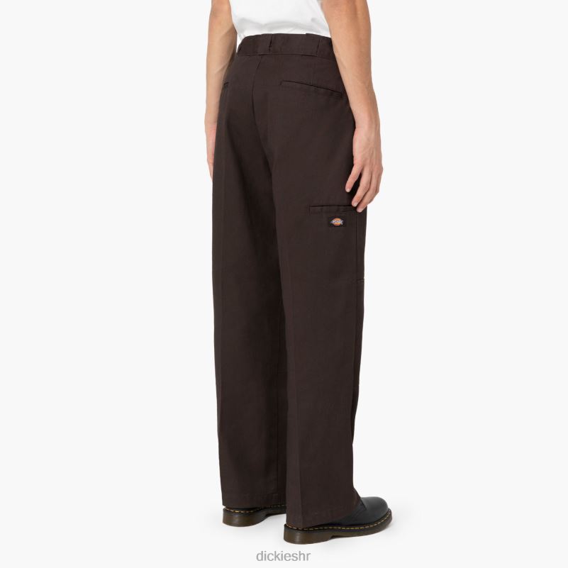 široke radne hlače s dva koljena muškarci Dickies tamno smeđa (db) 6BPL628 radna odjeća