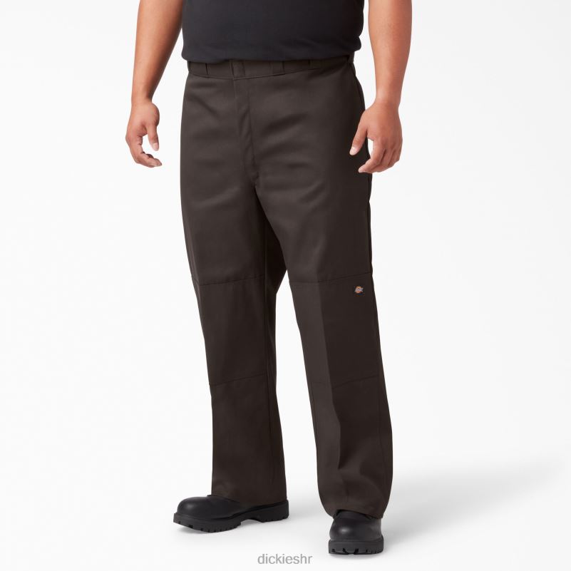 široke radne hlače s dva koljena muškarci Dickies tamno smeđa (db) 6BPL628 radna odjeća