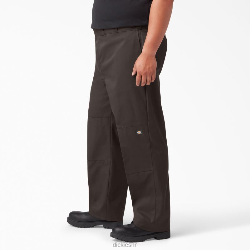 široke radne hlače s dva koljena muškarci Dickies tamno smeđa (db) 6BPL628 radna odjeća
