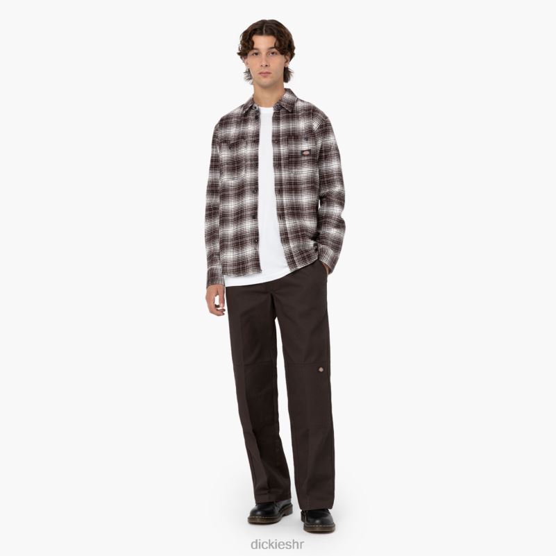 široke radne hlače s dva koljena muškarci Dickies tamno smeđa (db) 6BPL628 radna odjeća