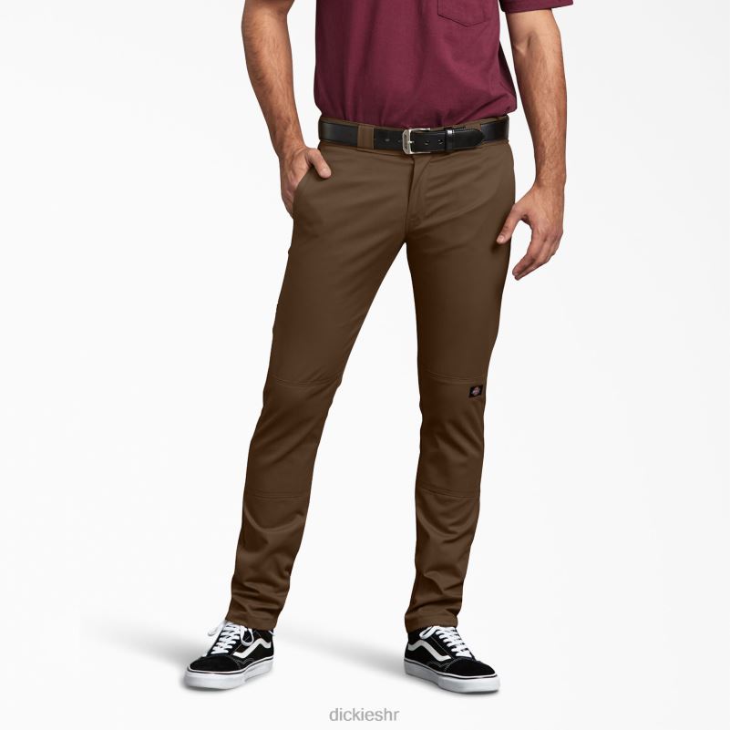 uske radne hlače s dva koljena muškarci Dickies drvo smeđa (tb) 6BPL648 radna odjeća