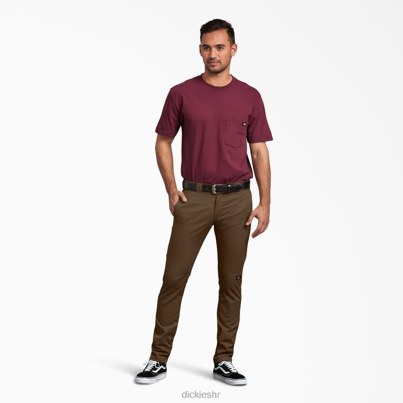 uske radne hlače s dva koljena muškarci Dickies drvo smeđa (tb) 6BPL648 radna odjeća
