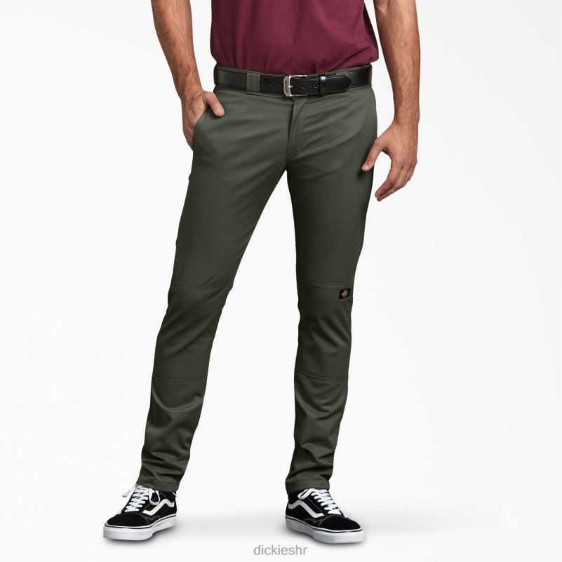 uske radne hlače s dva koljena muškarci Dickies maslinasto zelena (og) 6BPL646 radna odjeća