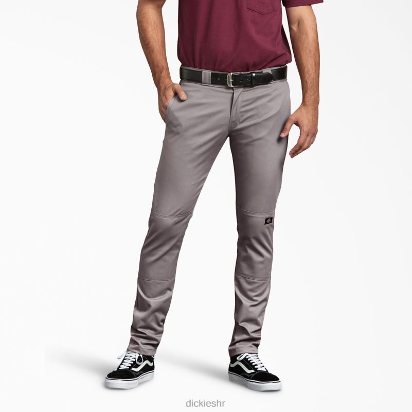 uske radne hlače s dva koljena muškarci Dickies srebro (sv) 6BPL647 radna odjeća
