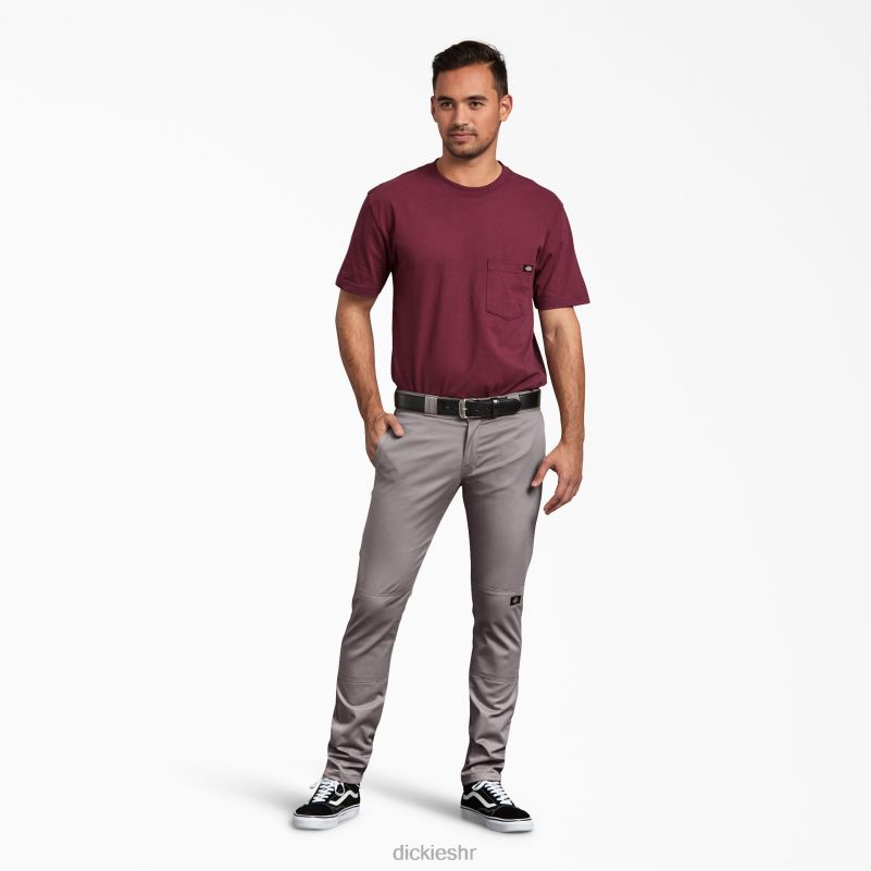 uske radne hlače s dva koljena muškarci Dickies srebro (sv) 6BPL647 radna odjeća