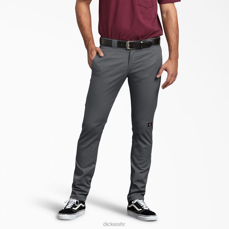 uske radne hlače s dva koljena muškarci Dickies ugljen siva (ch) 6BPL642 radna odjeća