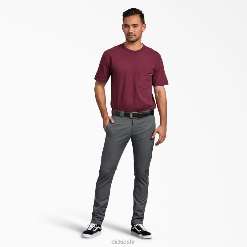 uske radne hlače s dva koljena muškarci Dickies ugljen siva (ch) 6BPL642 radna odjeća